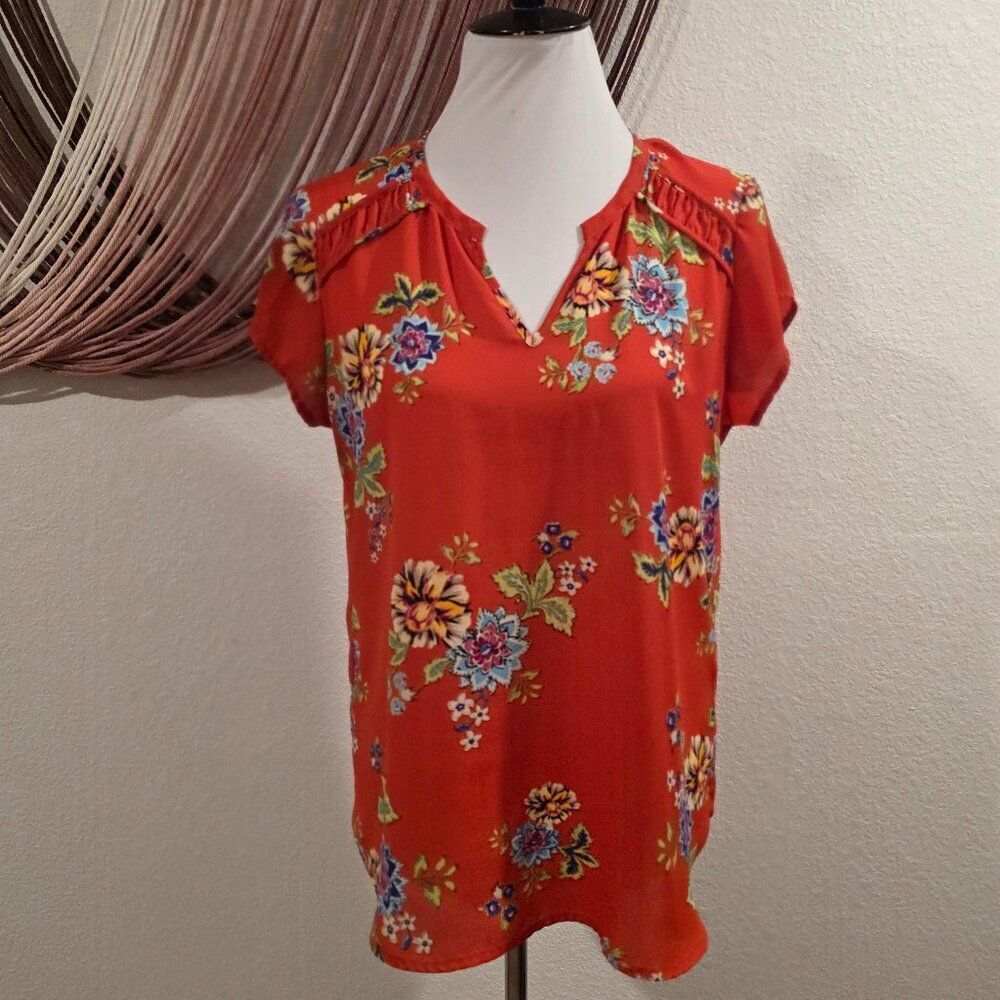 Pleione Floral Blouse Sz M